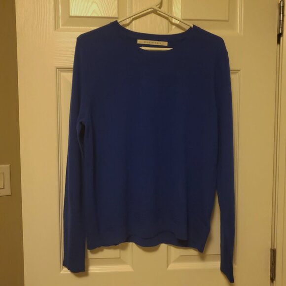 Max Studio Women's 100% Extra Fine Merino Wool Blue Pullover Sweater Size L-XL - Picture 10 of 11